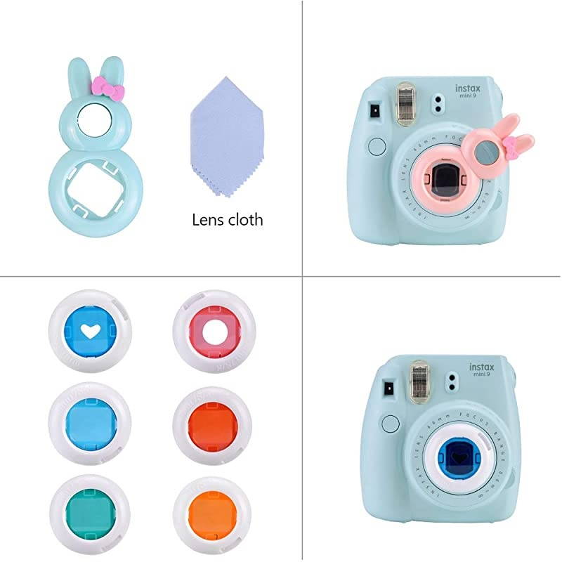 Instax Mini 9 Camera Accessories Bundles Compatible with Fujifilm Instax Mini 9 Mini 8 Mini 8+ Camera with Mini 9 Case,108 Photos Mini Photo Album,etc. (Galaxy,14 Items)