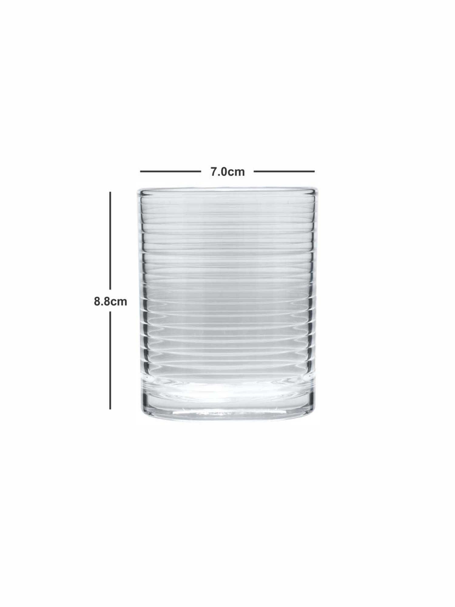 Goodhomes Lucky Transparent Whisky Glasses (230 ml) - Set of 6