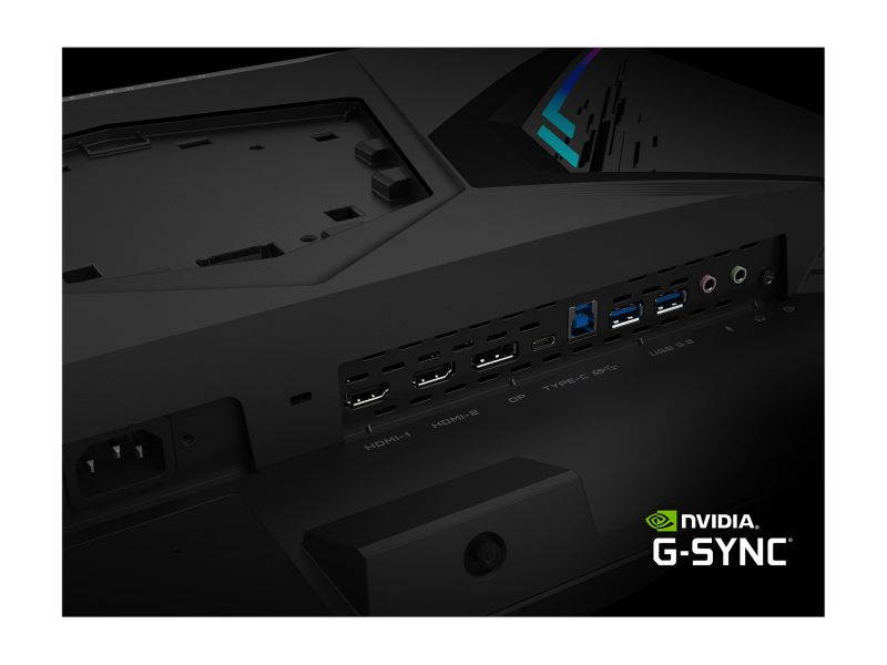 AORUS FI32Q 32" 165Hz HBR3, G-SYNC Compatible SS IPS Gaming Monitor, Exclusive Built-in ANC, KVM, 2560x1440 (2K), 1ms (GTG), HDR, 94% DCI-P3, 1 x DisplayPort 1.4, 2 x HDMI 2.0, 2 x USB 3.0, 1 x USB C