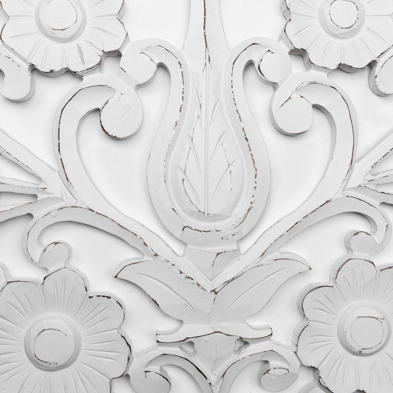 Wood Arched Windowpane Wall Panel White - Crystal Art Gallery