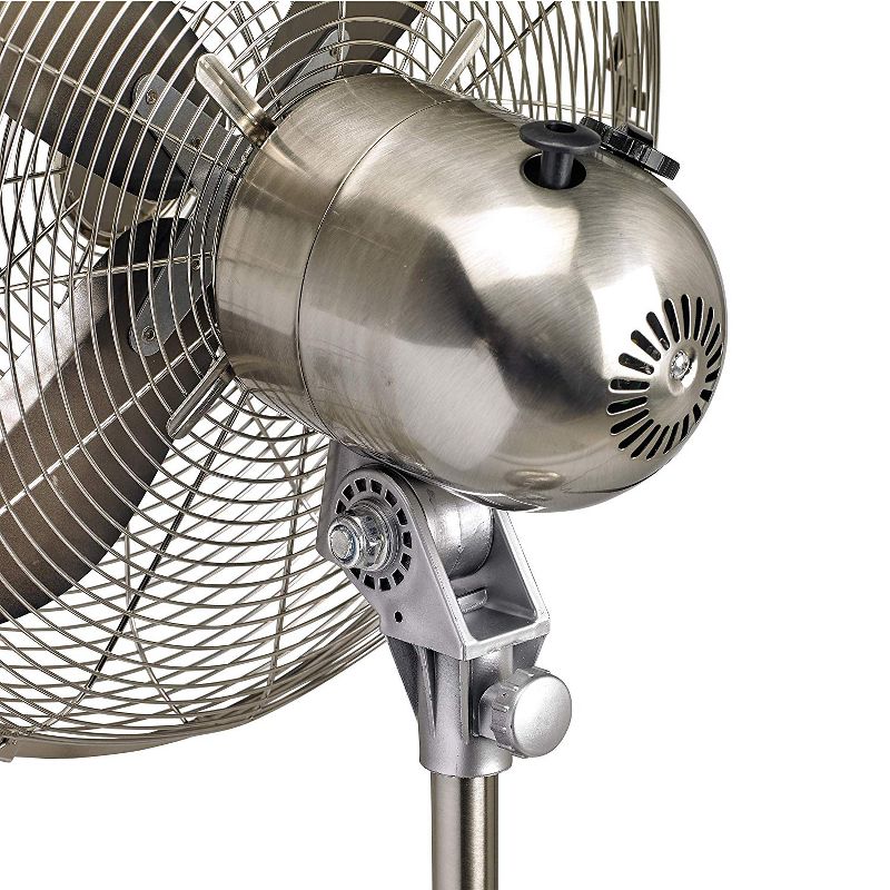DecoBreeze DBF0439 17 Inch Brushed Stainless Steel Indoor Floor Fan, Silver