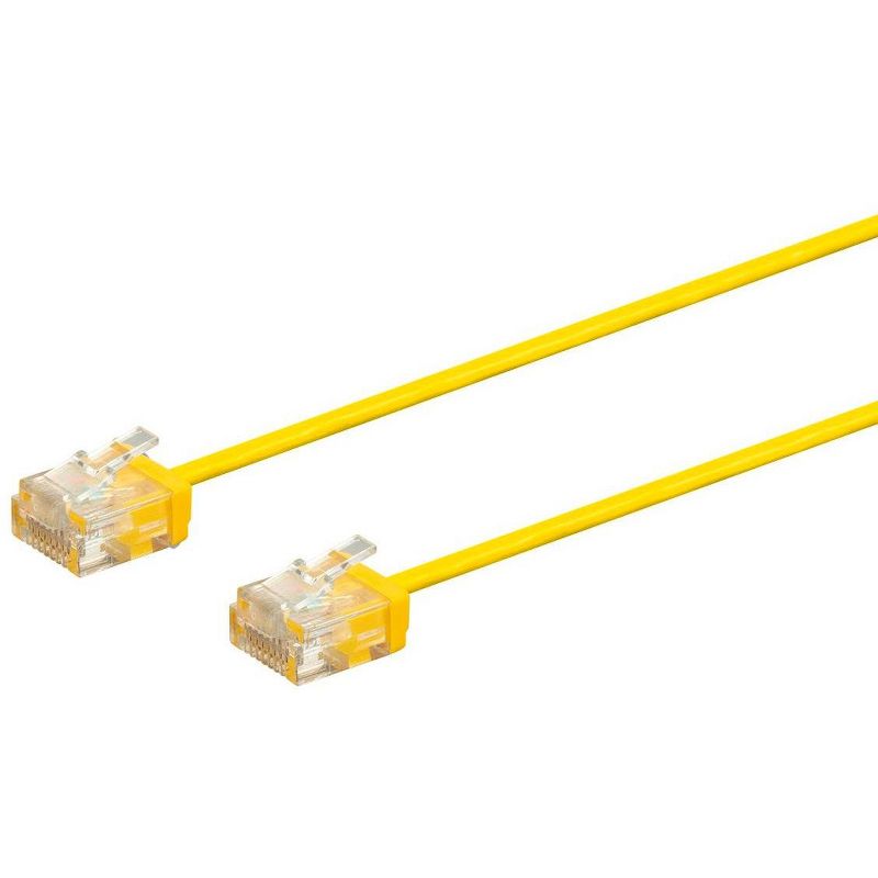 Monoprice Cat6 Ethernet Patch Cable - 14 Feet - Yellow | Stranded, 550MHz, UTP, Pure Bare Copper Wire, 32AWG  - Micro SlimRun Series