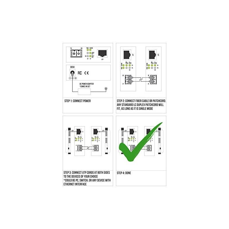 Mode LC Gigabit Fiber Media Converter - Includes LC SFP 20 km (12.42 Miles) LC &ndash; to UTP Cat5e Cat6 10/100/1000 RJ-45 &ndash; Auto Sensing Gigabit or Fast Ethernet Speed - Jumbo Frame - LLF Support