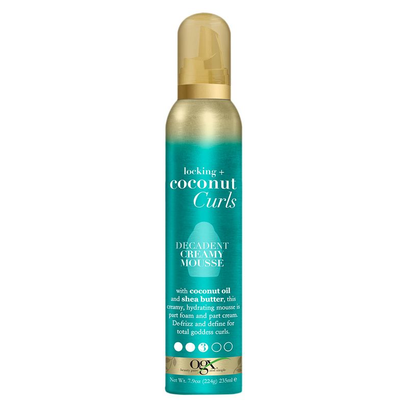 OGX Locking + Coconut Curls Decadent Creamy Mousse - 7.9oz