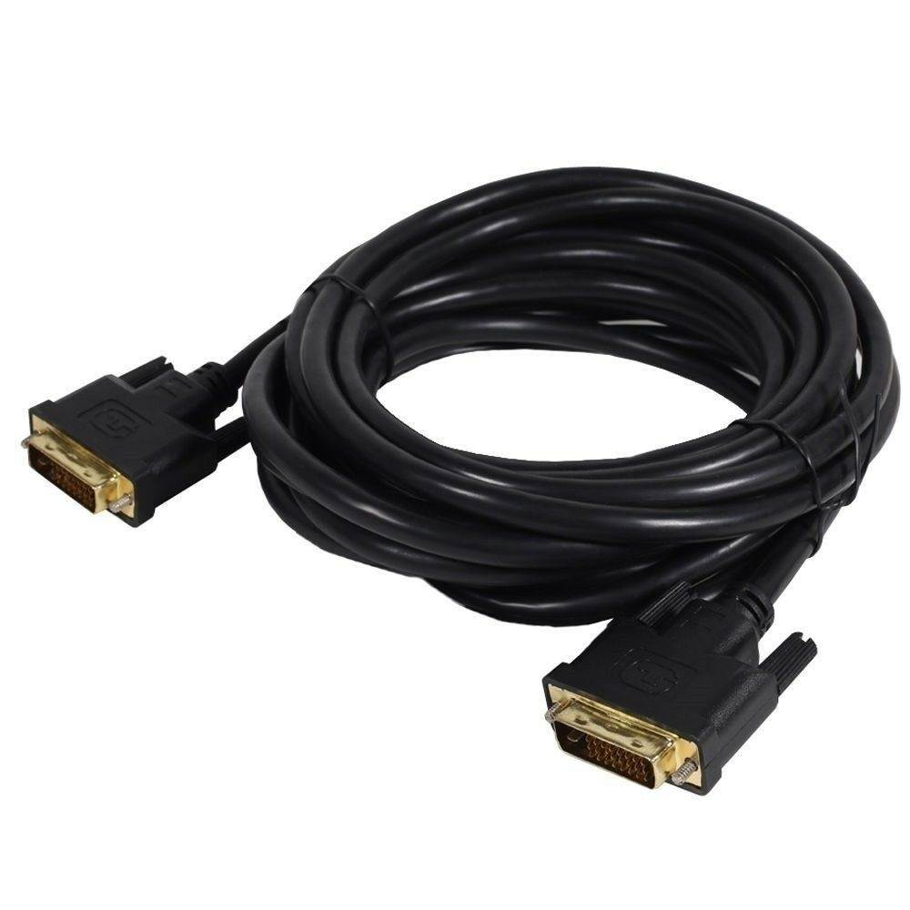 Fosmon 15FT Gold Plated DVI-D Male 30AWG 1.3V Dual Link Cable (24+1 Pin) - Black