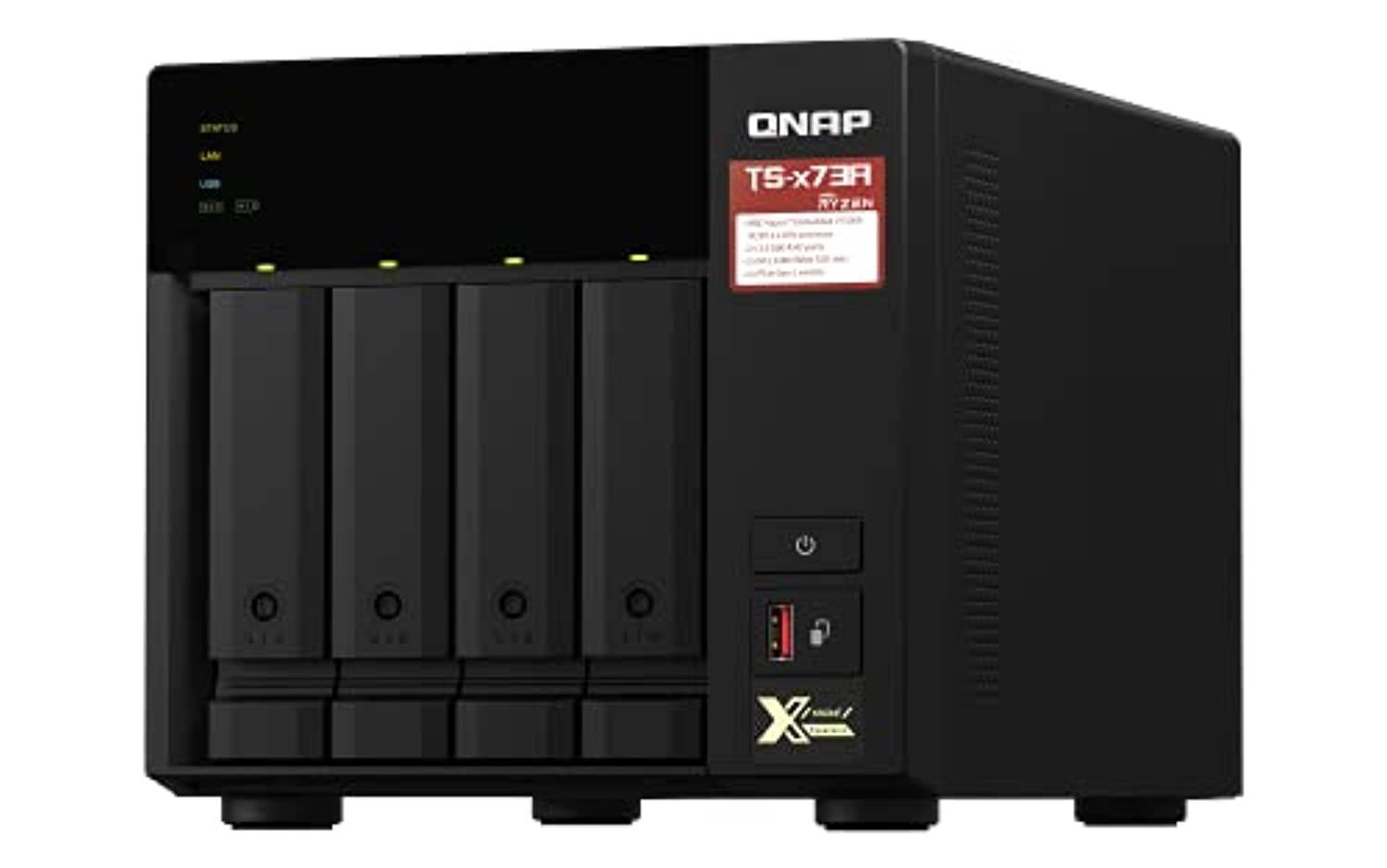 QNAP TS-473A-8G-US 4 Bay High-Speed Desktop NAS with AMD Ryzen 4-core CPU, 8GB DDR4 Memory and 2.5GbE (2.5G/1G/100M) Network Connectivity (Diskless) (TS-473A-8G)