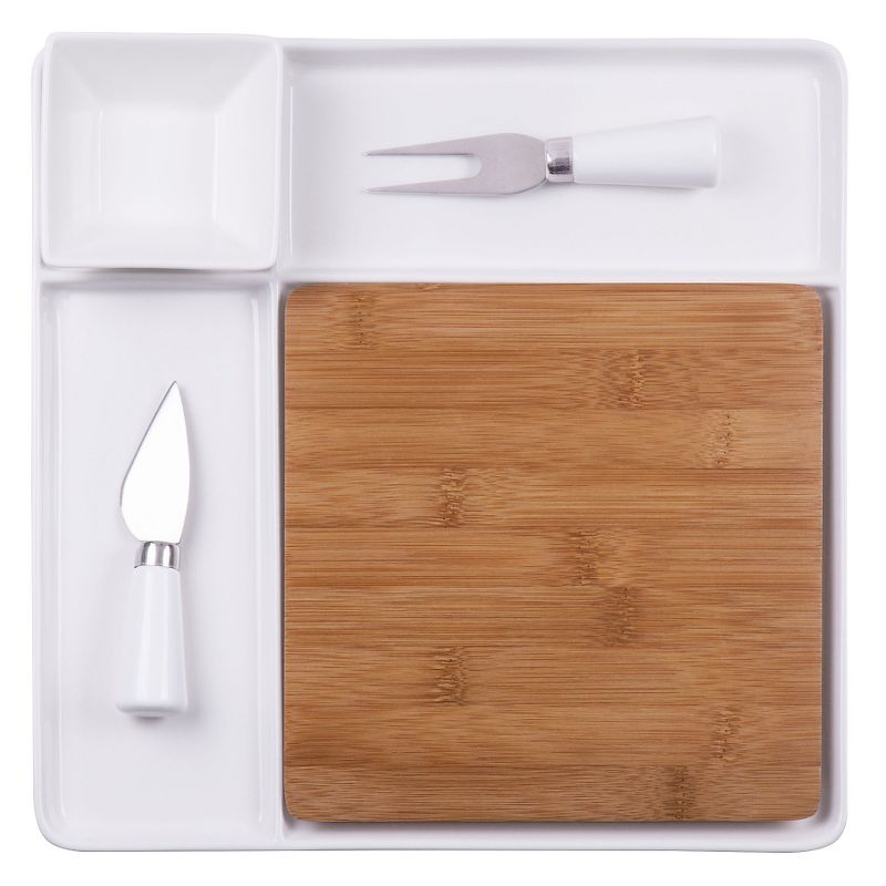 Legacy Peninsula Cutting Board Serving Tray with Cheese Tools