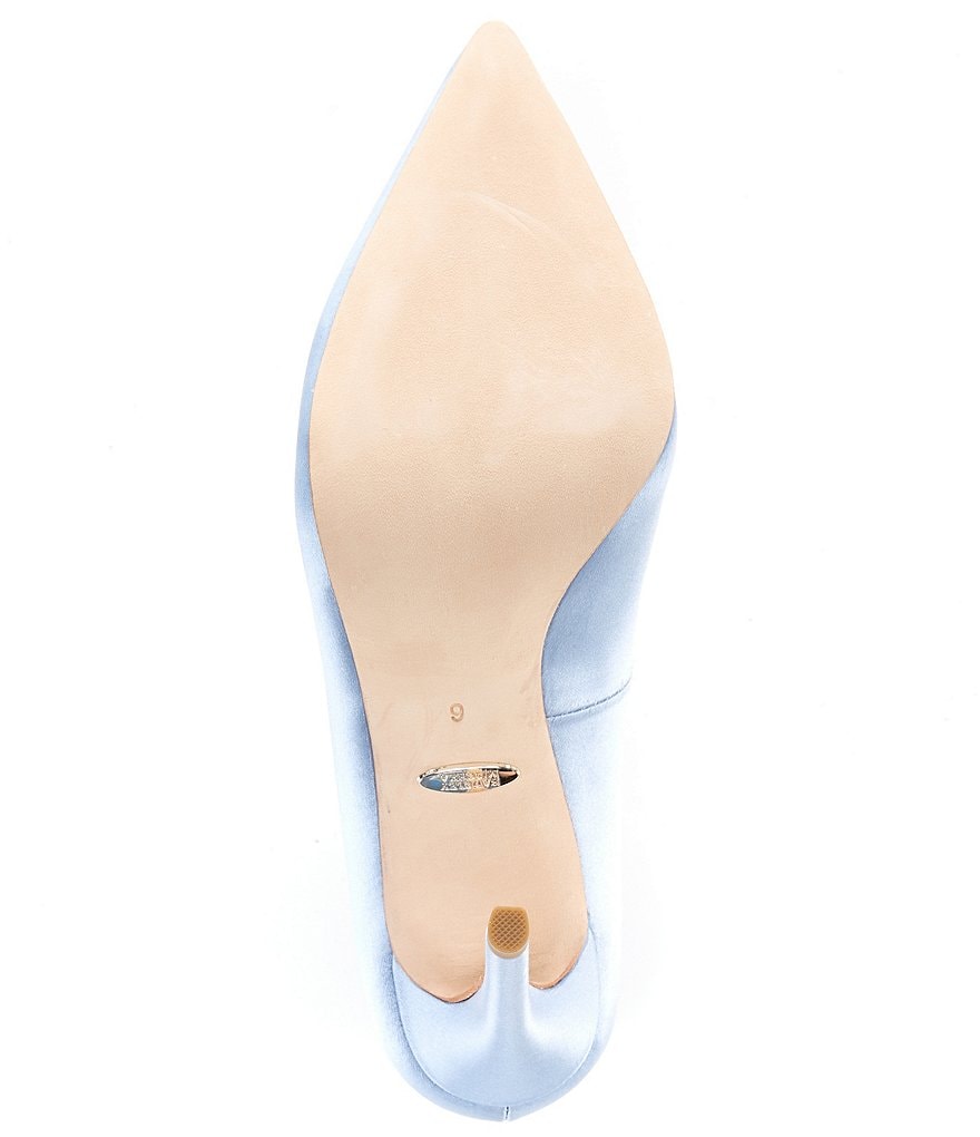 Badgley Mischka Cher Satin Brooch Embellished Stiletto Pumps