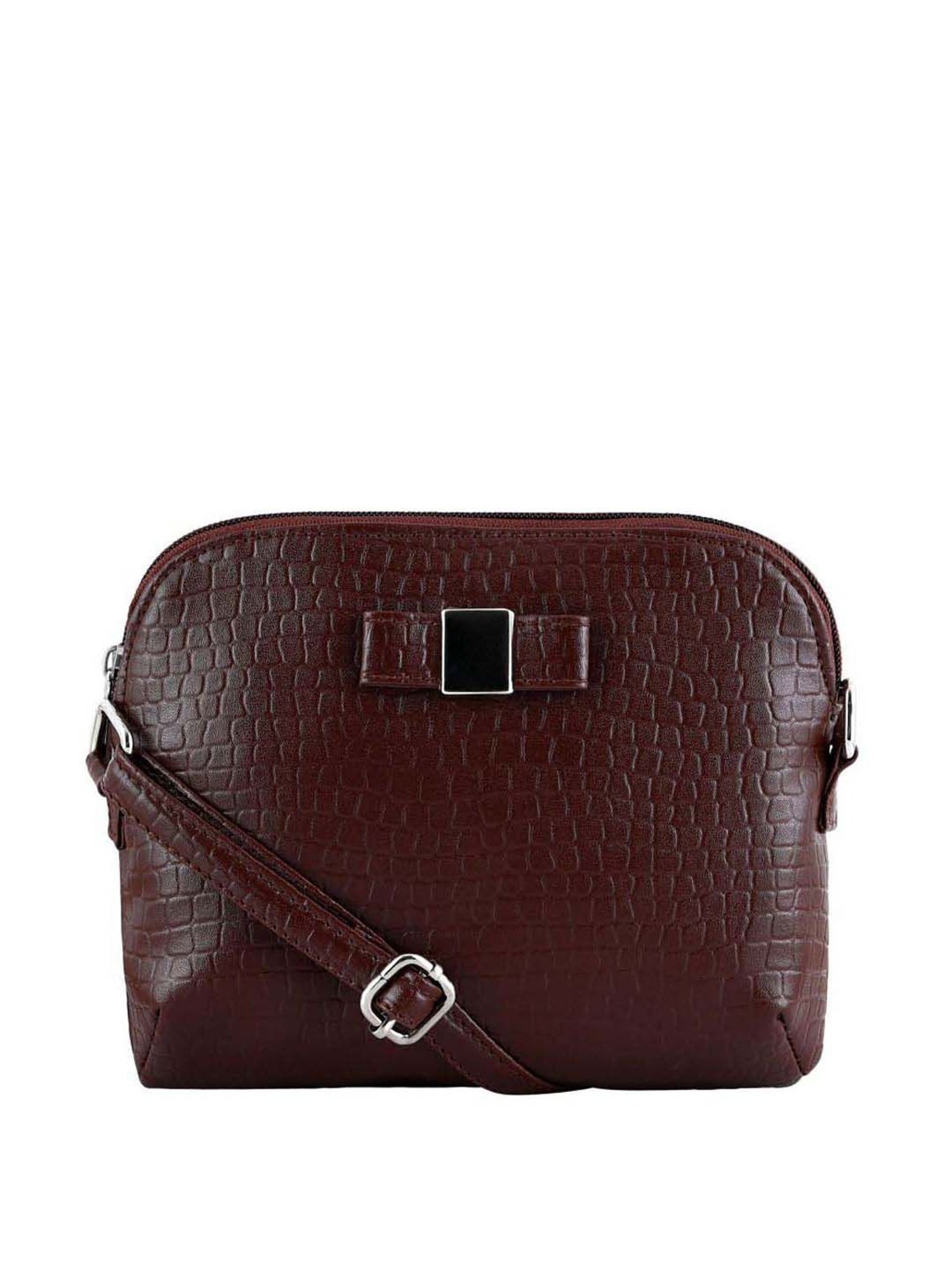 Toteteca Brown Textured Medium Sling Handbag