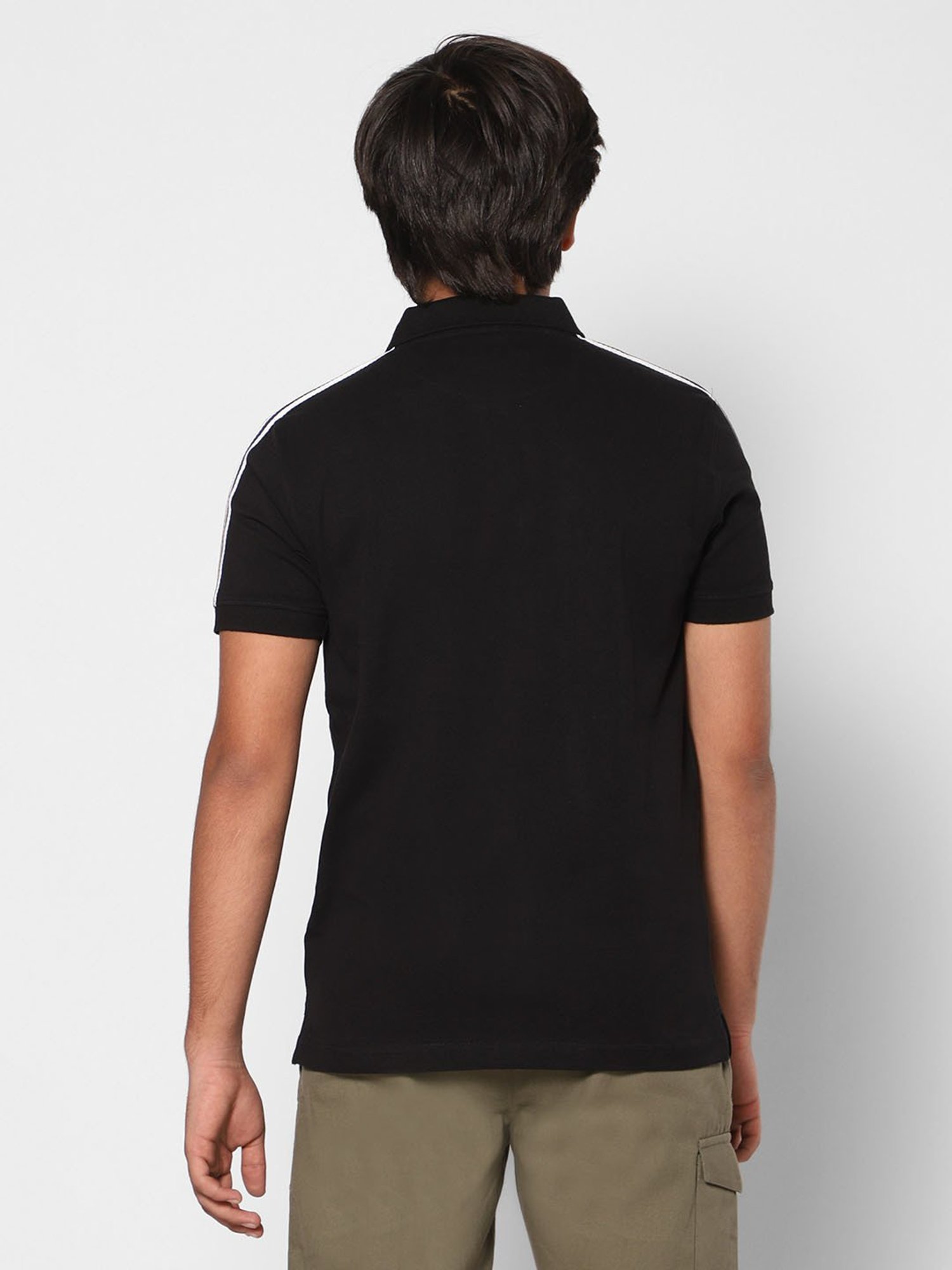 TeenTrums Boys Black Solid Polo T-Shirt