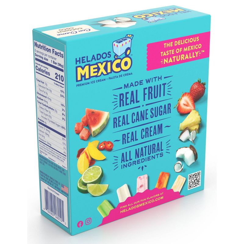 Helados Mexico Coconut Ice Cream Bars - 6ct