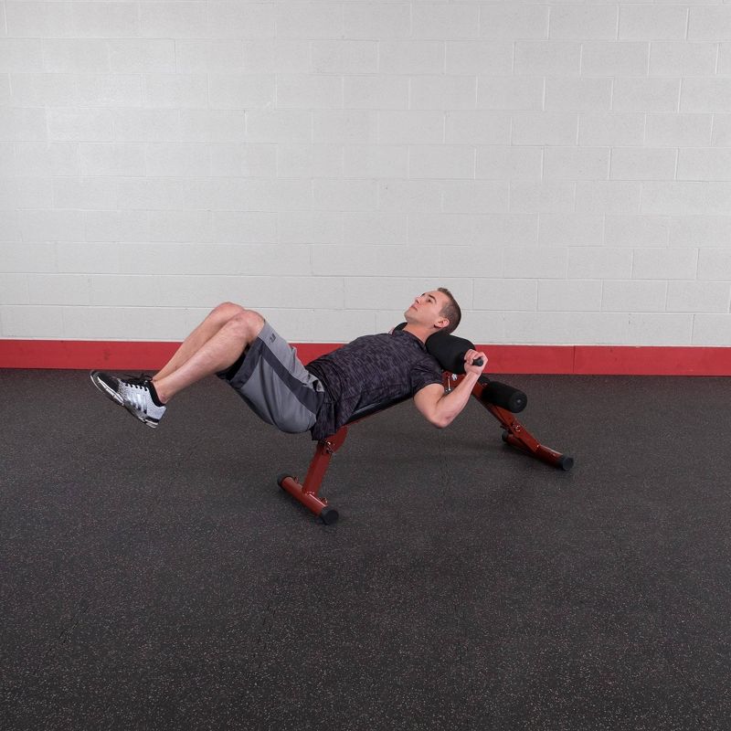 Best Fitness Ab Board Hyper Extension Bench - Black/Maroon