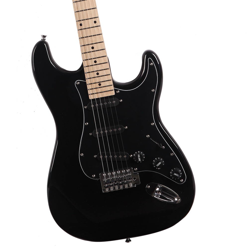 Glarry GST Stylish Electric Guitar Kit with Black Pickguard Black