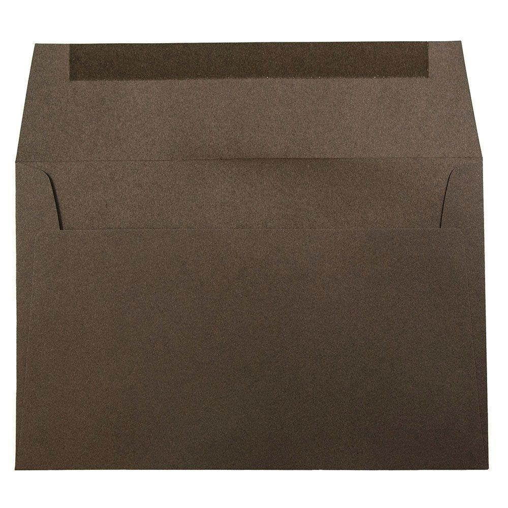 JAM PAPER A9 Premium Invitation Envelopes - 5 3/4 x 8 3/4 - Chocolate Brown Recycled - Bulk 250/Box