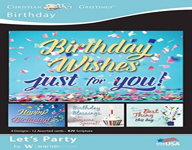 Let's Party - Birthday Greeting Cards - KJV Scripture - (Box of 12)
