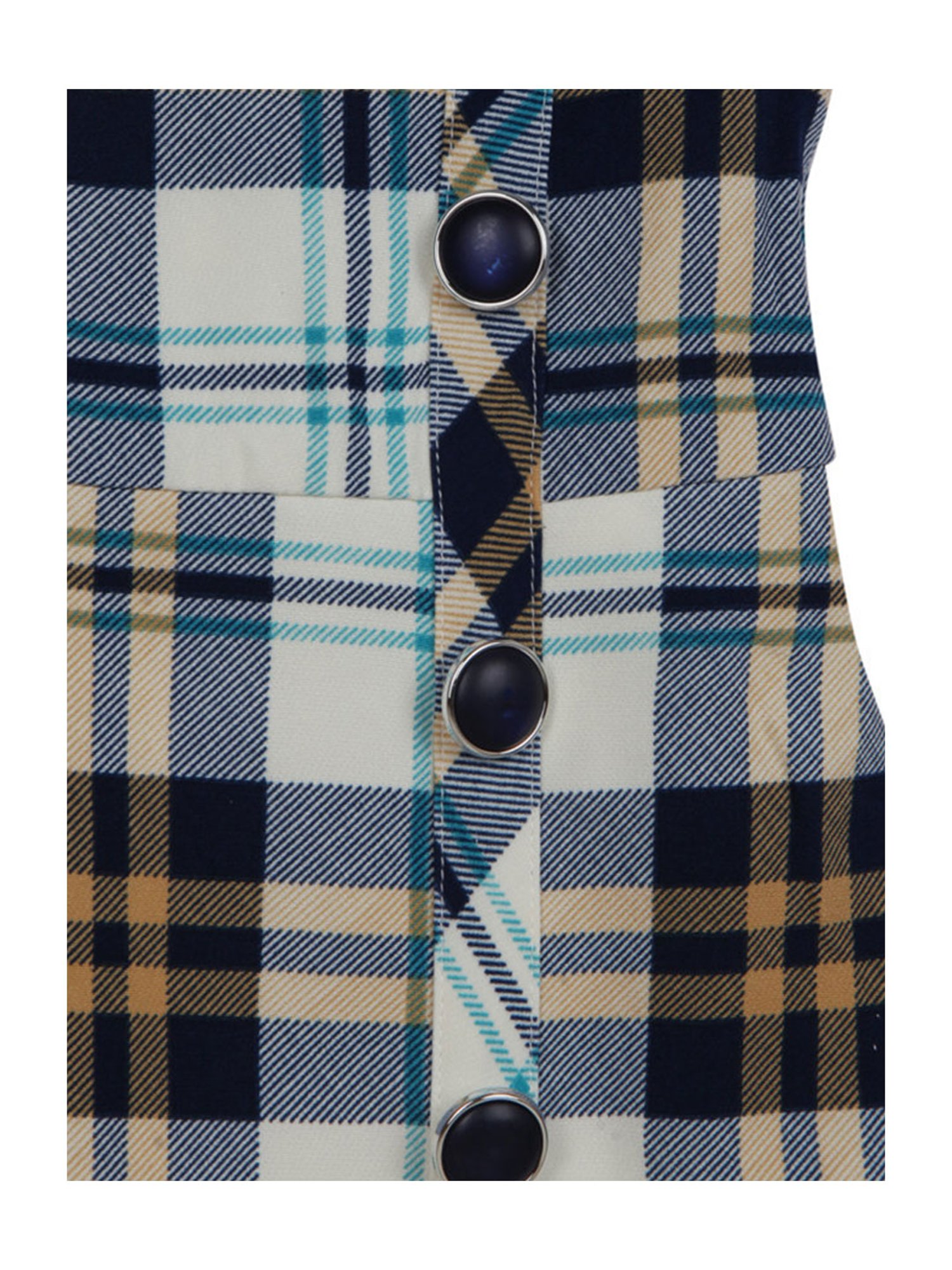 Tiny Girl Kids Multicolor Checks Pinafore Dress With T-Shirt