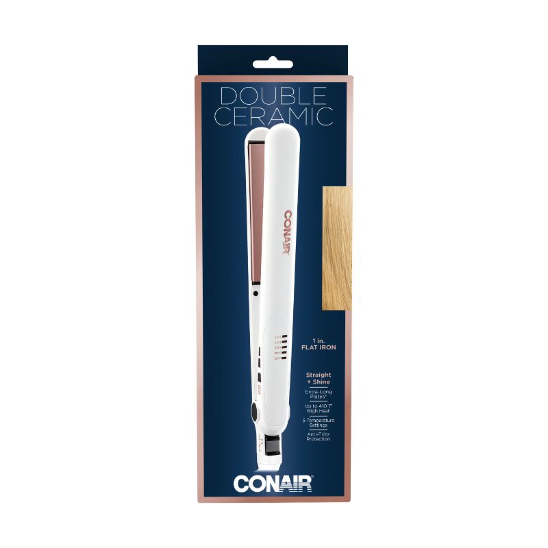 Conair Double Ceramic Flat Iron - White - 1"