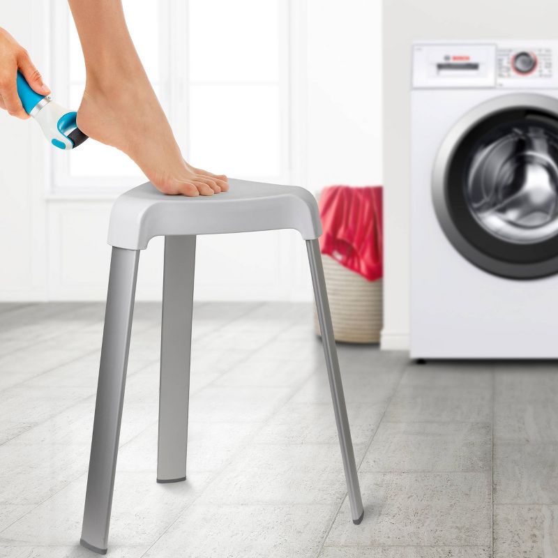 Deluxe Bathroom Stool with Flat Tube Legs White - evekare