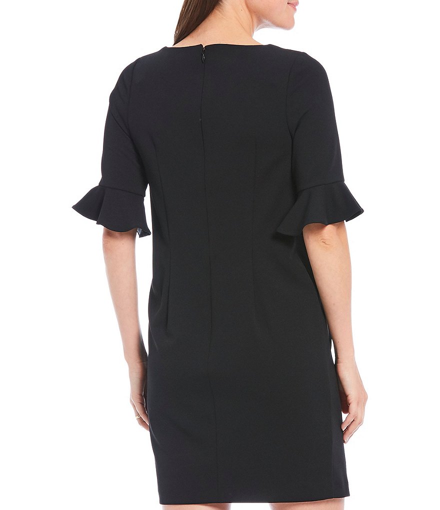 Alex Marie Kacey Ruffle Elbow Short Sleeve Round Neck Maternity Dress