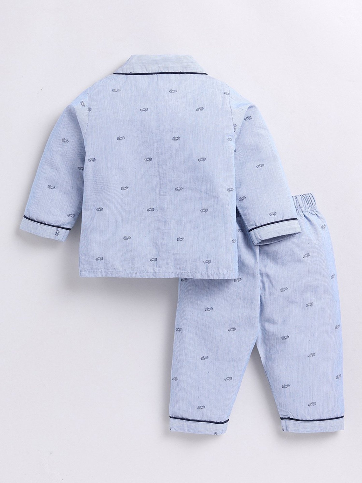 Clt.s Unisex Blue Graphic Print Full Sleeves Shirt With Pyjamas