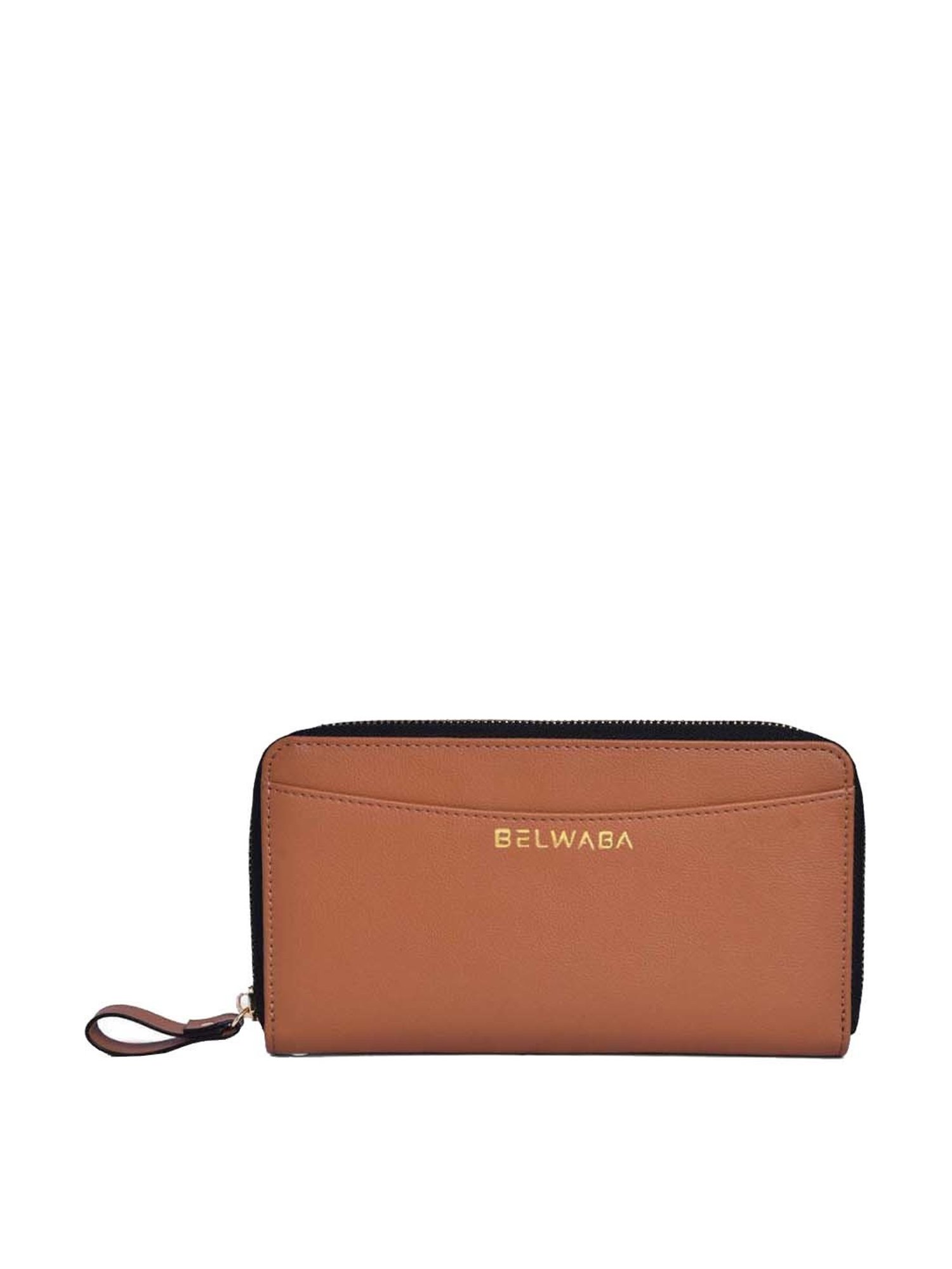 BELWABA Tan Solid Zip Around Wallet for Women