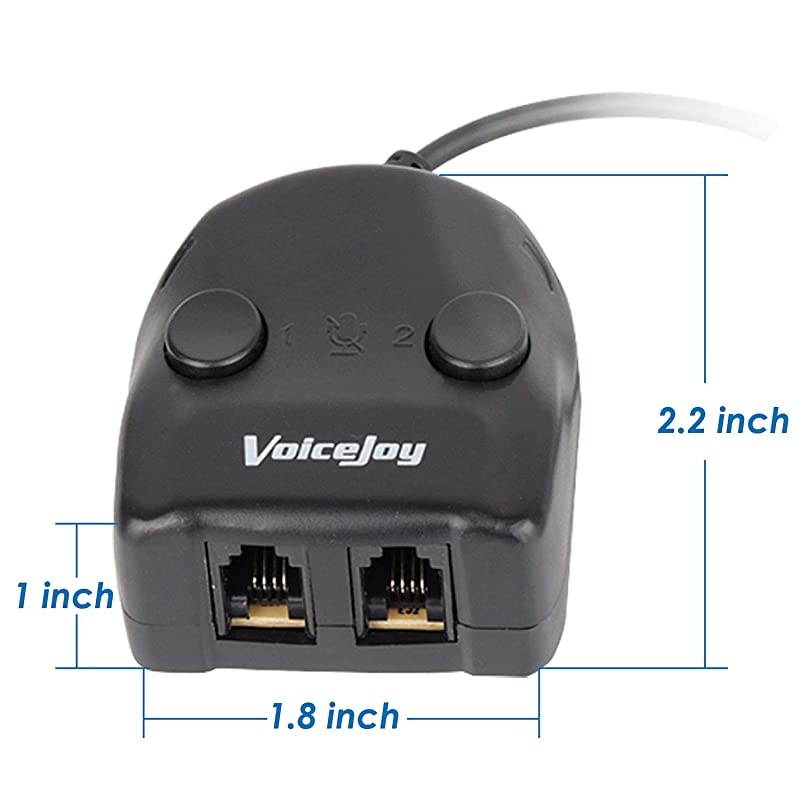 Adapter Splitter: RJ9 Training Switch Adapter for RJ9/RJ10/RJ22 Connections with Two Mute Buttons and Two Volume Adjusters