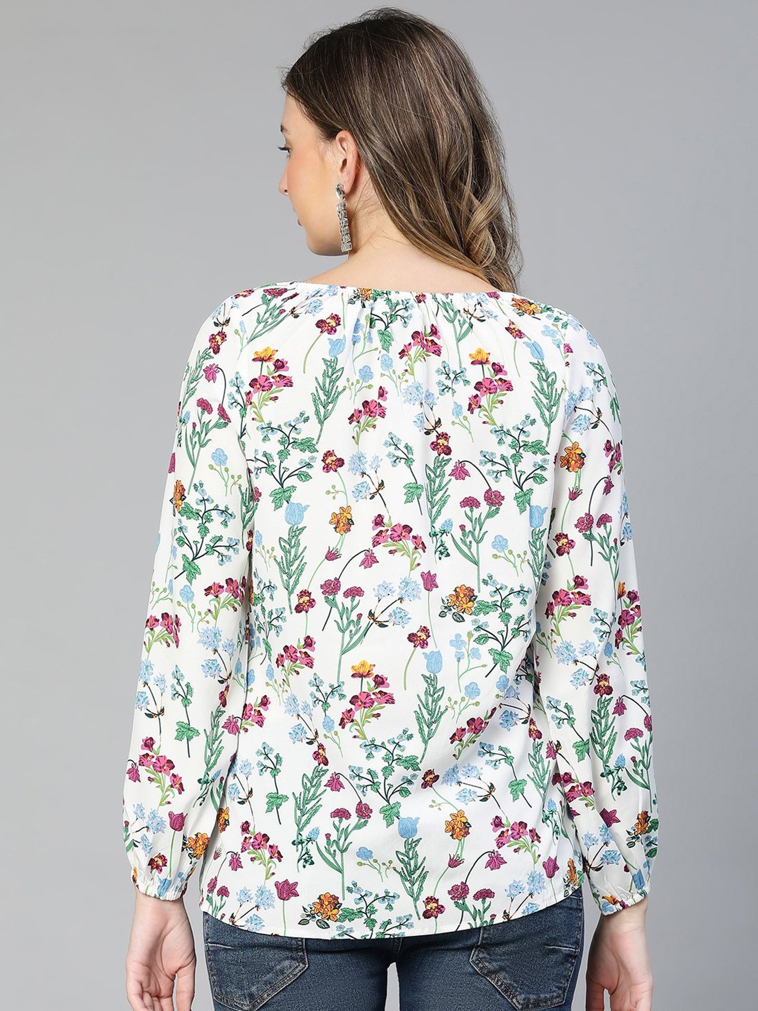 Oxolloxo White Floral Print Maternity Top