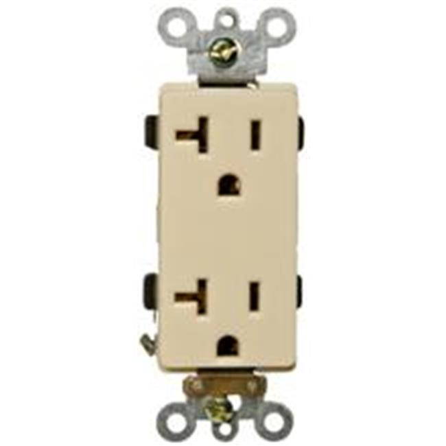 Morris Products 82180 Industrial Grade Decorator Duplex Receptacle Ivory 20A-125V
