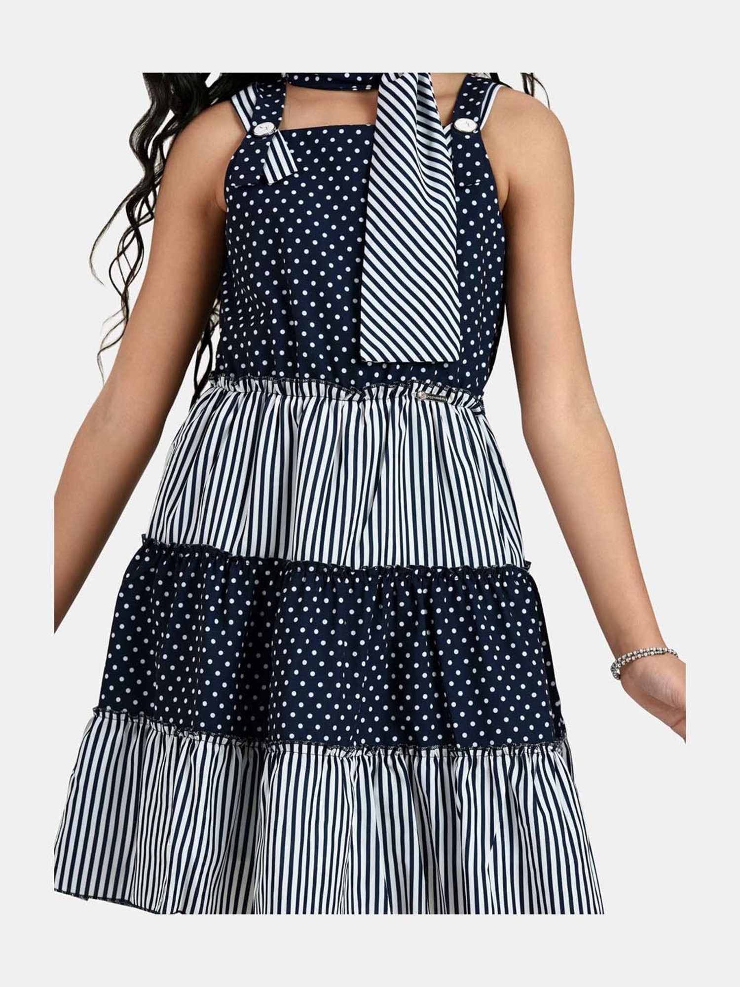 Peppermint Kids Navy Printed Dress