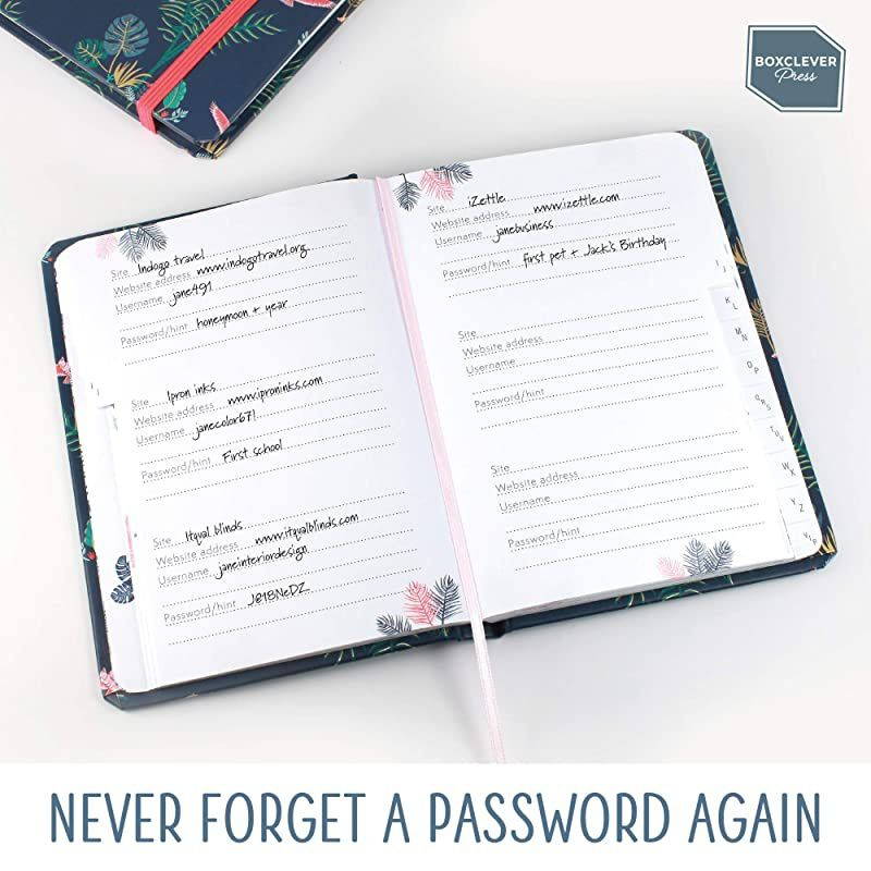 Password Book with Alphabetical tabs. Never Forget a Password Again! Password Keeper for All Internet Login Details. Password Journal for Home or Office - 6 x 4.5''