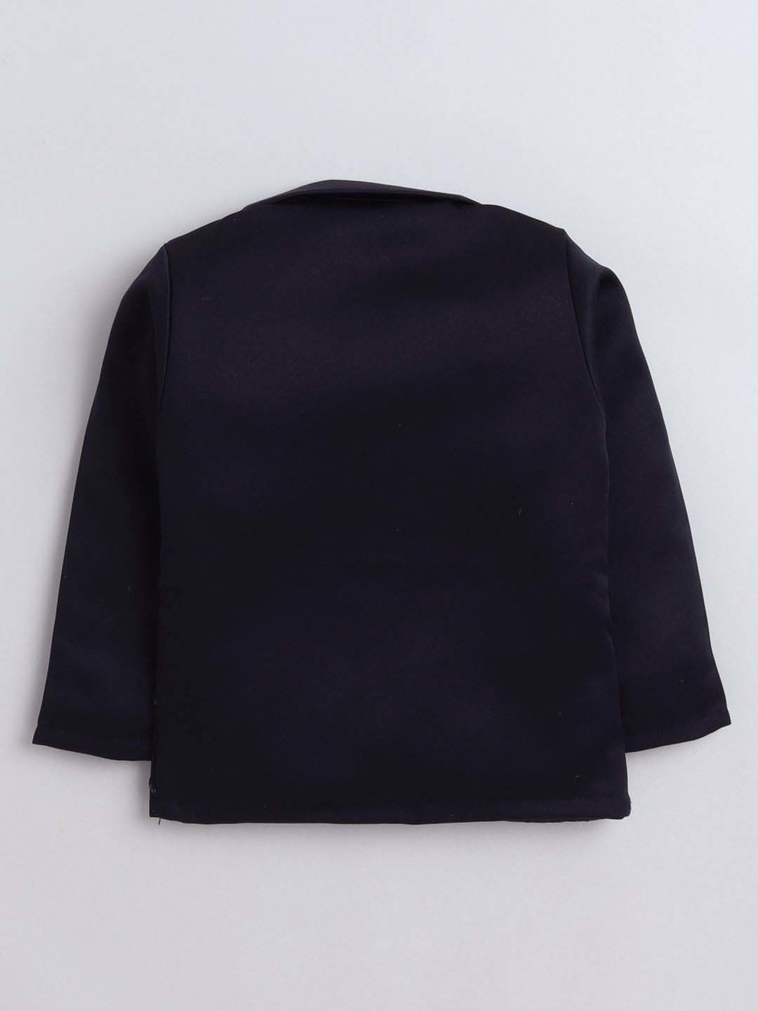 Fourfolds Boys Navy Blue Solid Full Sleeves Clothing Set