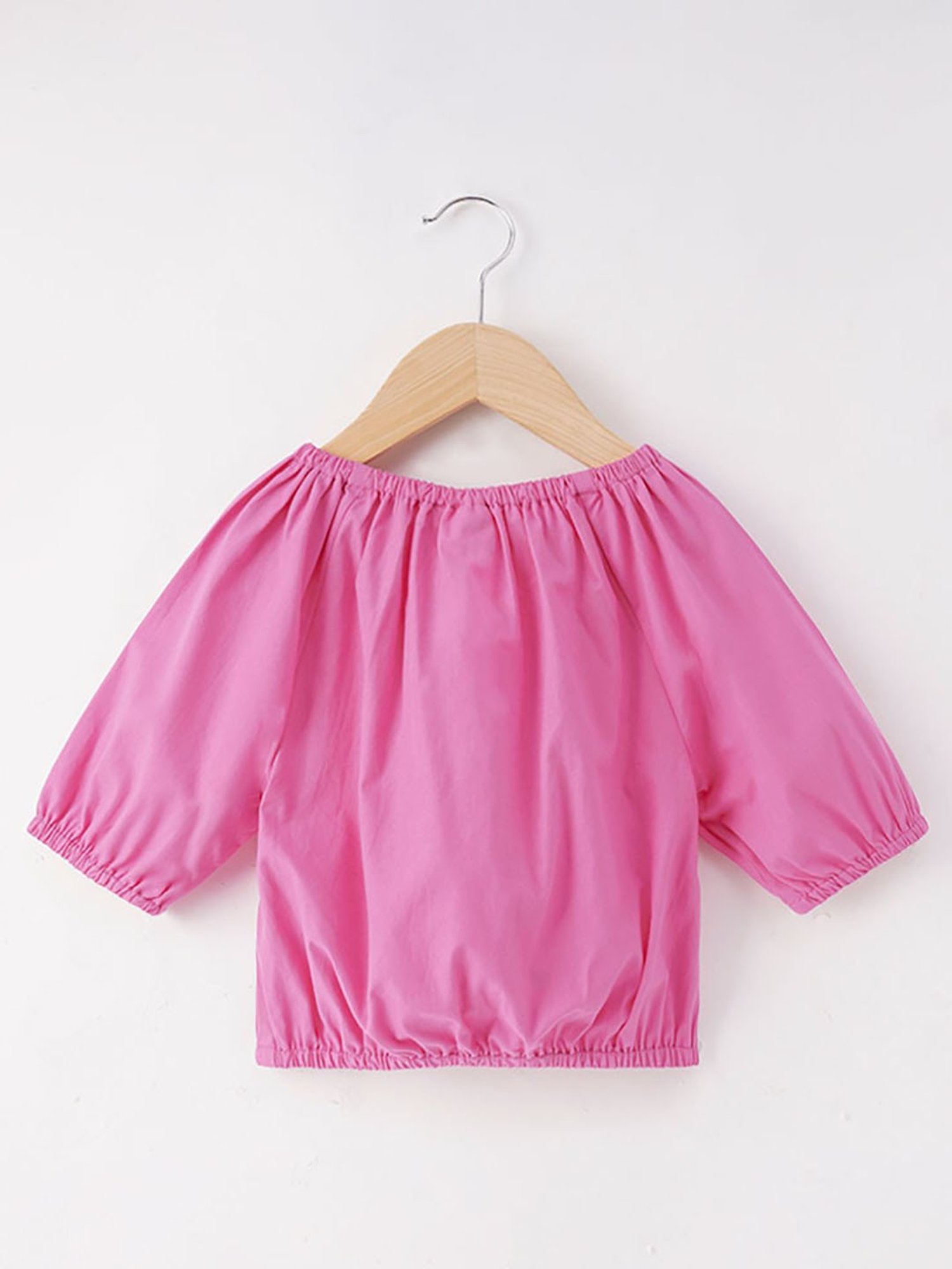 LilPicks Kids Teal Solid Crop Top