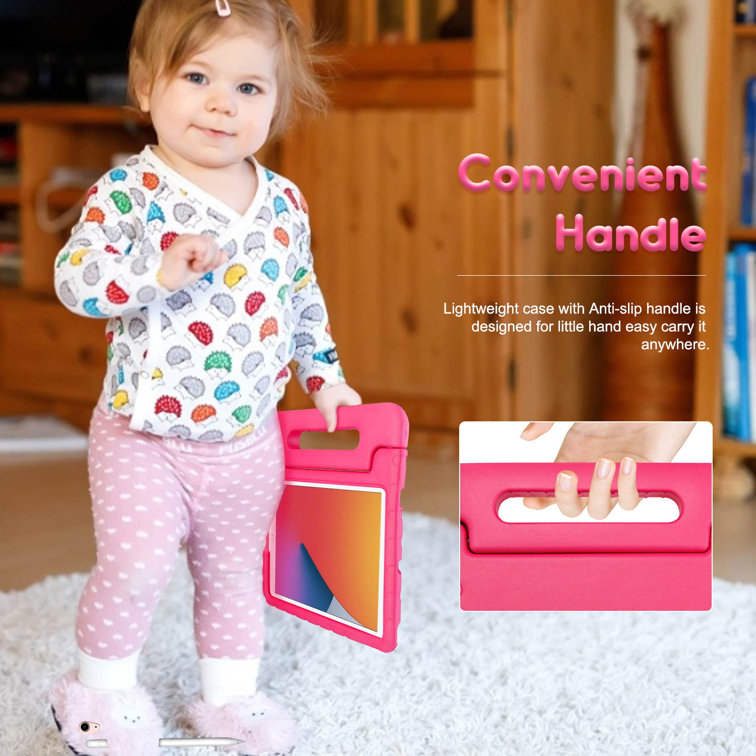 Donwell For iPad Air 4 10.9 inch 2020/iPad Pro 11 inch 2018 Stand Case Cover Kids Folding Handle Shockproof Foam Lightweight Flexible kickstand ,Full Body Rugged Boys Girls EVA Cover