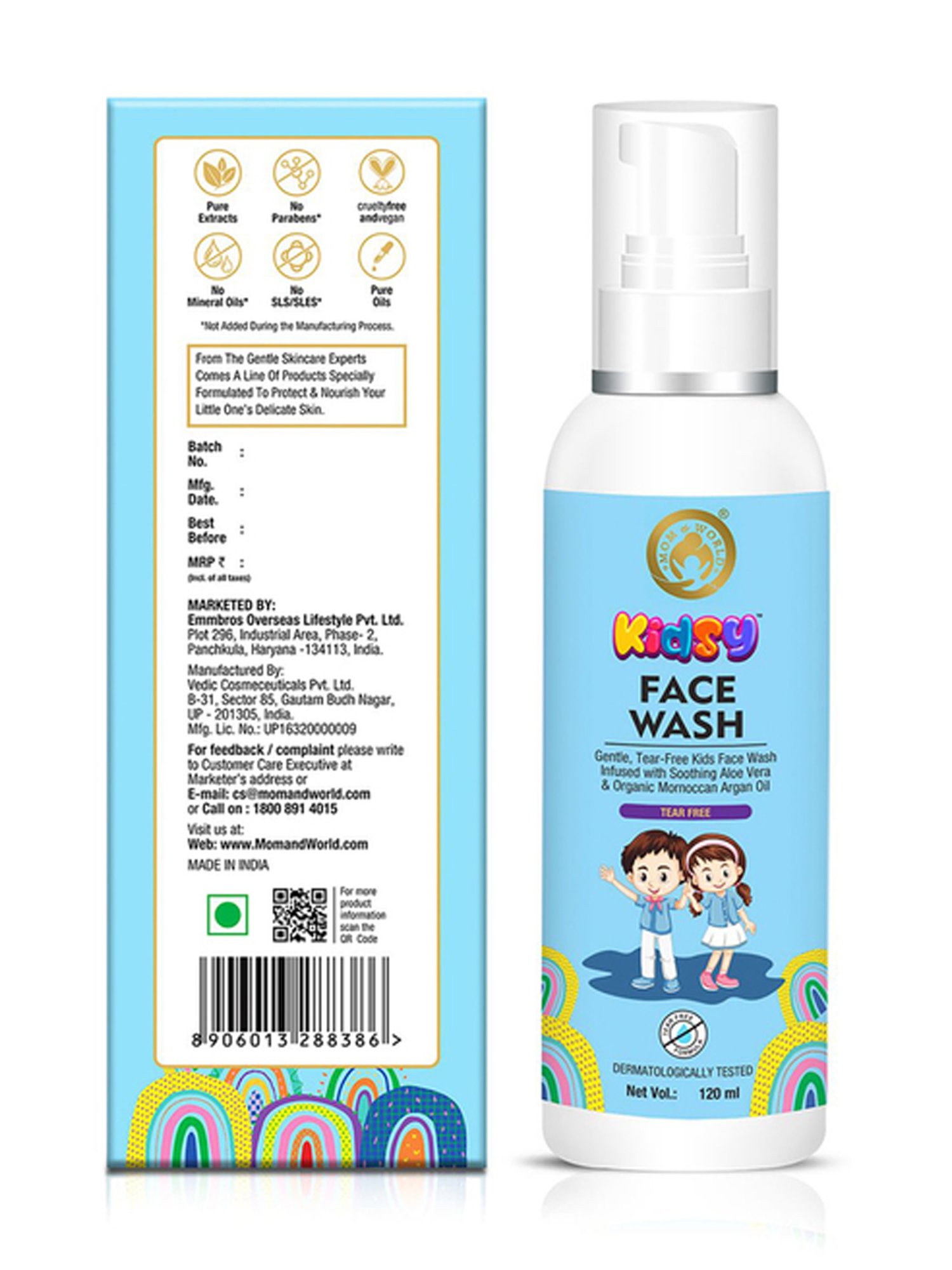Mom & World Kids Tear Free Face Wash - 120 ml