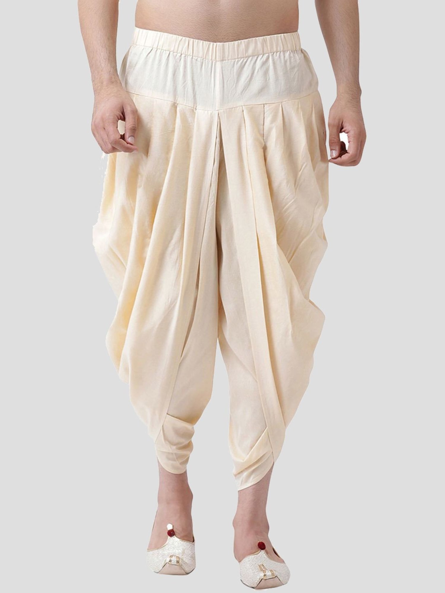 Ramraj ALAMEEN White Cotton Solid Dhotis