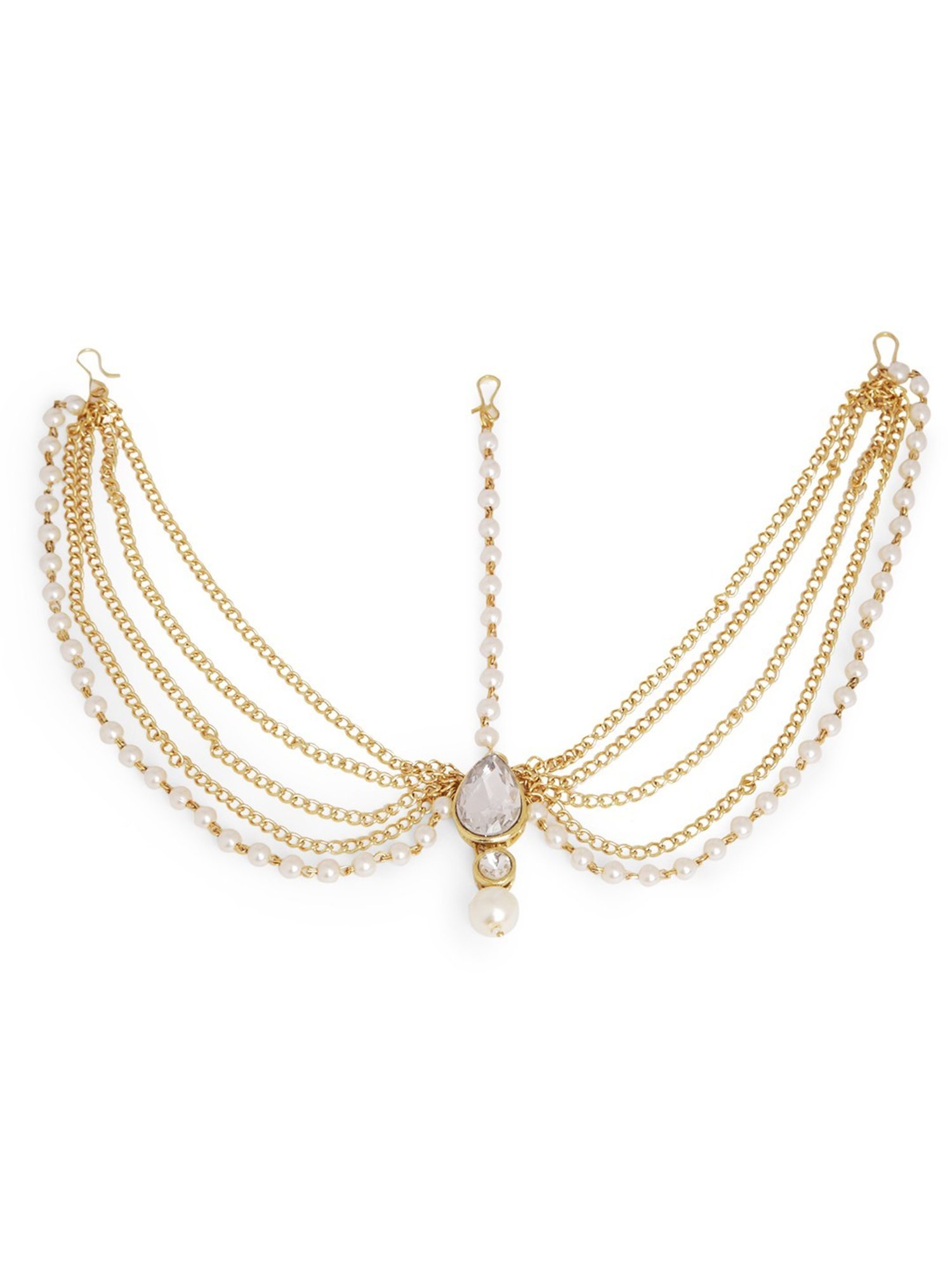 Oomph Gold Kundan and Pearls Traditional Matha Patti