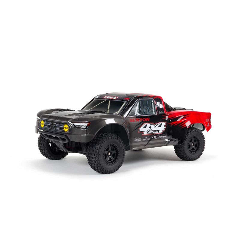 ARRMA RC Truck 1/10 SENTON 4X4 V3 MEGA 550 Brushed Short Course Truck RTR (Includes Transmitter, Receiver, Battery and Charger), Red, ARA4203V3T1