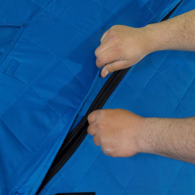 CLAM 14477 C-560 3-4 Person 7.5 Foot Lightweight Portable Pop-Up Ice Fishing Angler Thermal Hub Shelter Tent with Anchors, Tie Ropes, and Carrying Bag