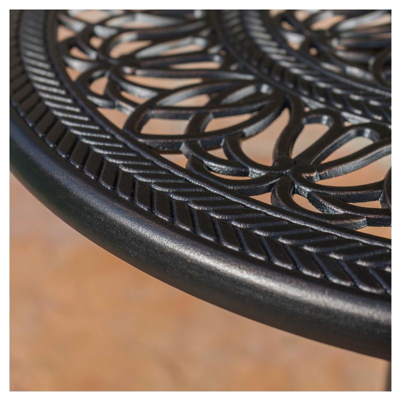 La Sola 3pc Metal Bistro Set - Black/Bronze - Christopher Knight Home