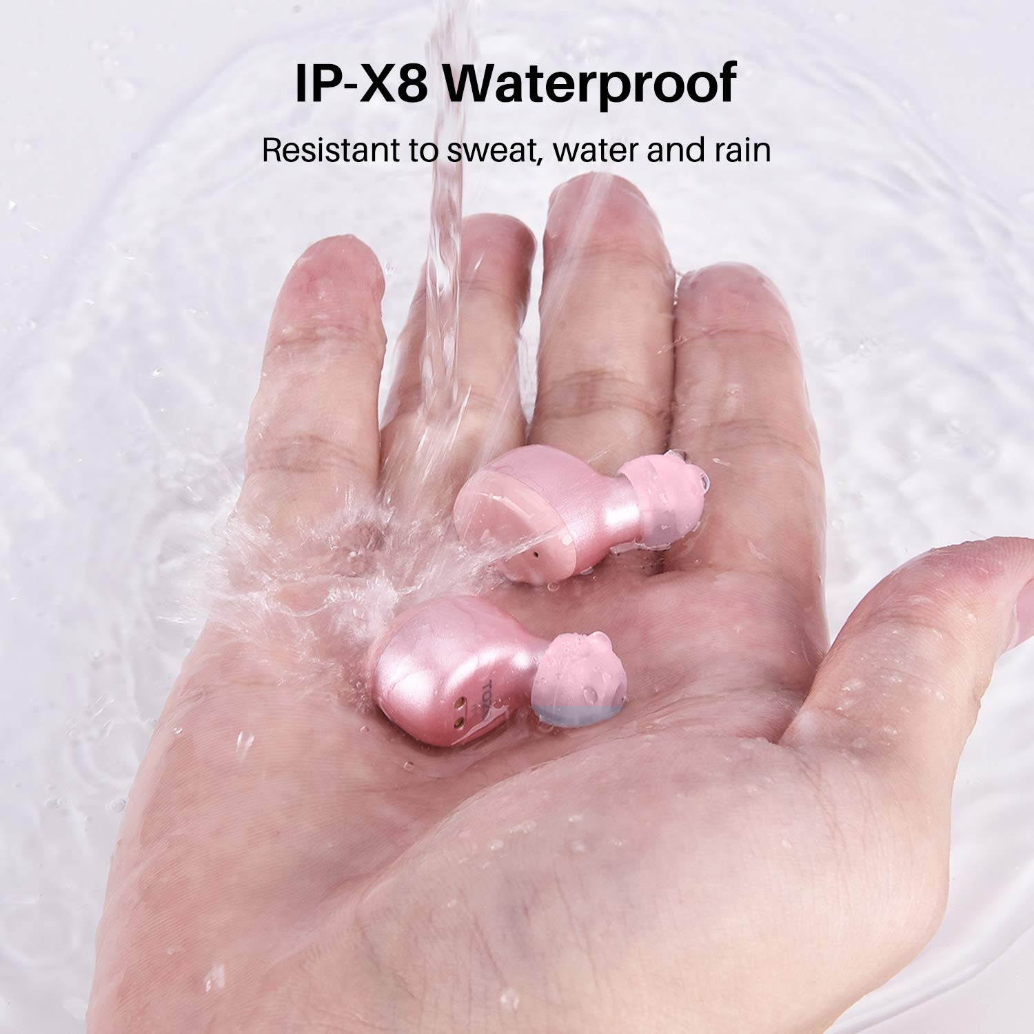 TOZO T6 True Wireless Earbuds Bluetooth Headphones Touch Control with Wireless Charging Case IPX8 Waterproof  Stereo Earphones in-Ear Built-in Mic Headset Premium Deep Bass for Sport