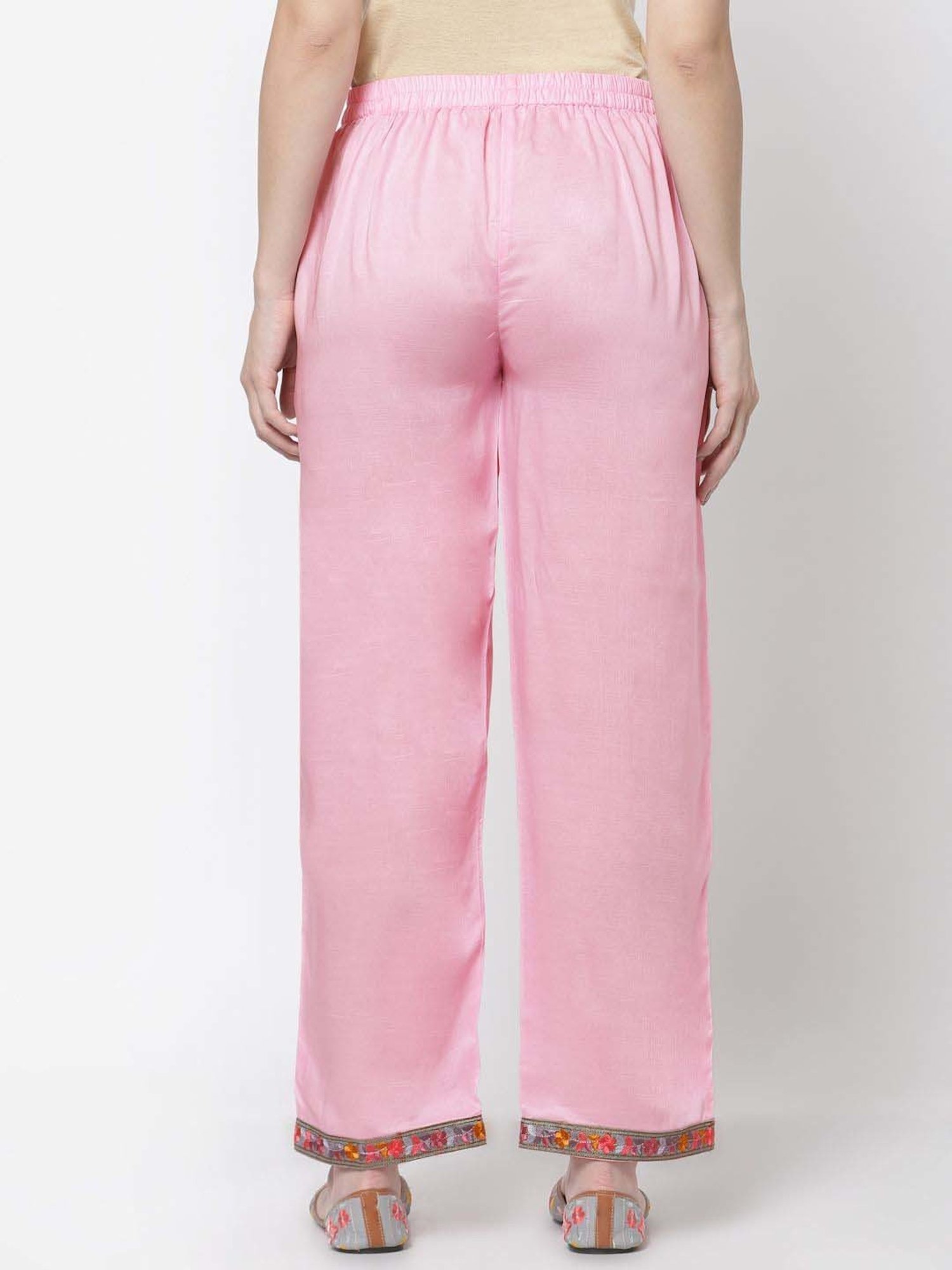 DART STUDIO Pink Regular Fit Palazzos