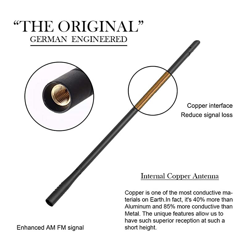 13 inch Uniquely Designed Copper Core Radio Antenna for Harley Davidson Motorcycle 19892019 Touring Electra Glide Ultra Classic2 Flexible Rubber Perfect Replacement AMFM Radio Antenna