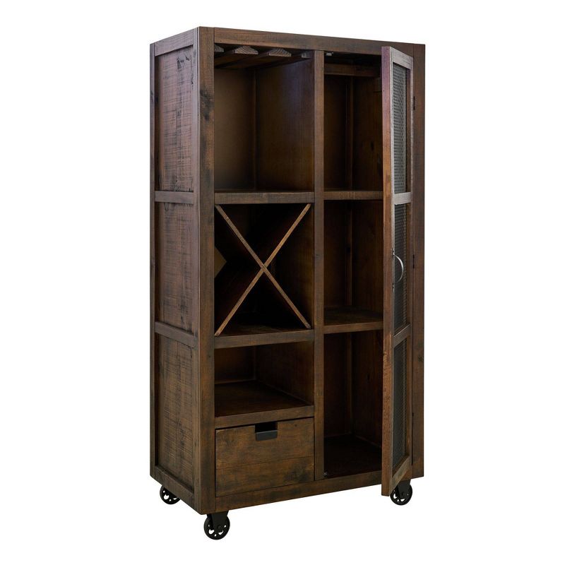 Micah Tall Curio Dark Brown - Picket House Furnishings