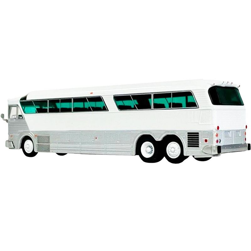 MCI MC-7 Challenger Intercity Coach Bus Blank White and Silver 1/87 (HO) Diecast Model by Iconic Replicas
