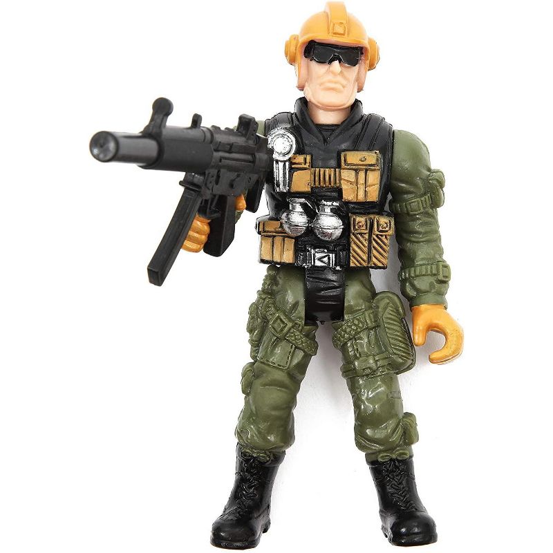 8-Pack Military SWAT Soldiers Action Figures, Special Force Army Men Toy Soldier Set with Accessories, 4.5&rdquo; Tall
