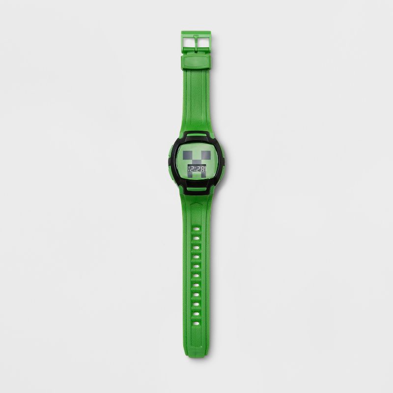 Boys' Minecraft Flashing LCD Watch - Green
