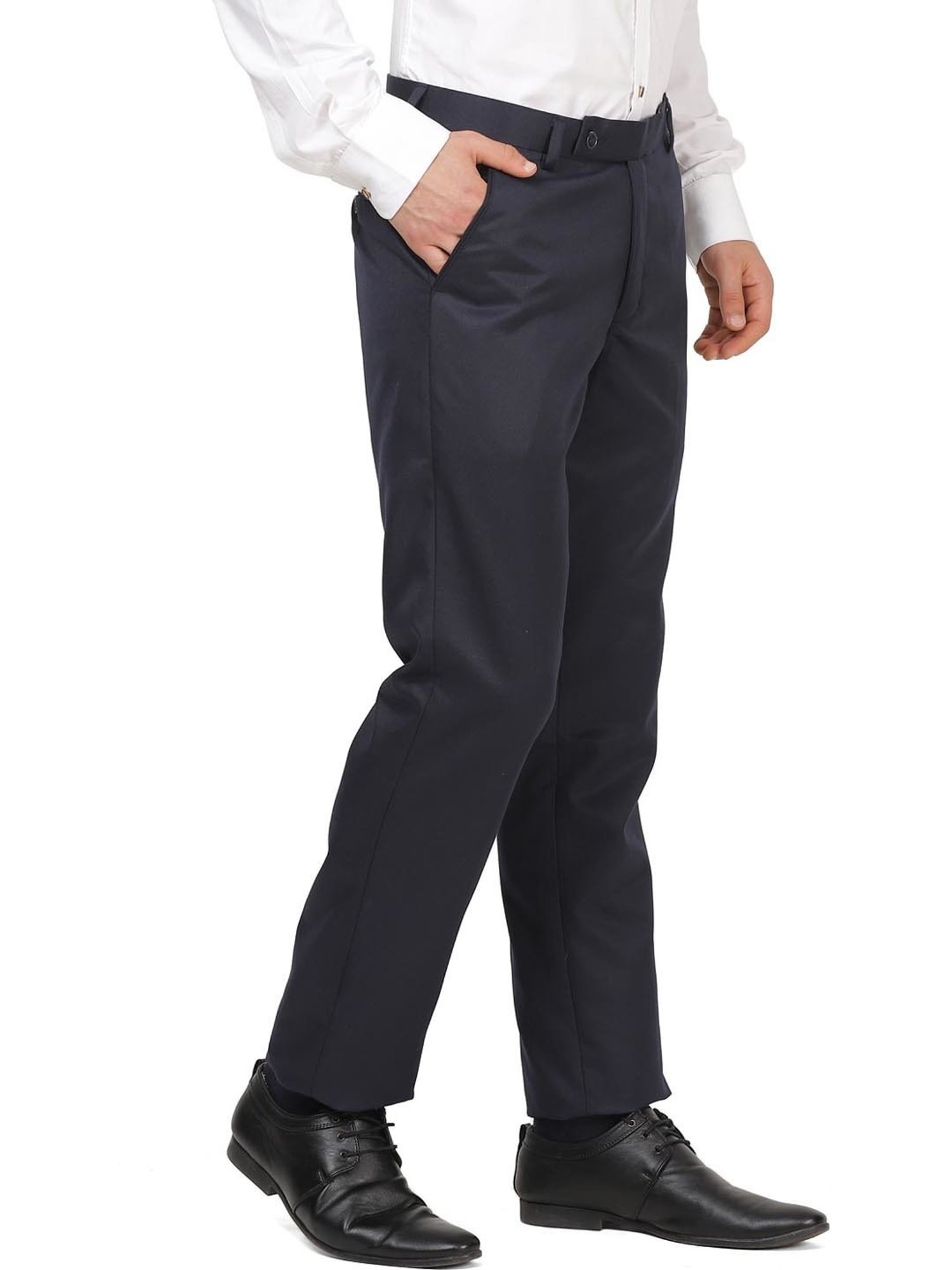 TAHVO Navy Blue  Slim Fit Trousers