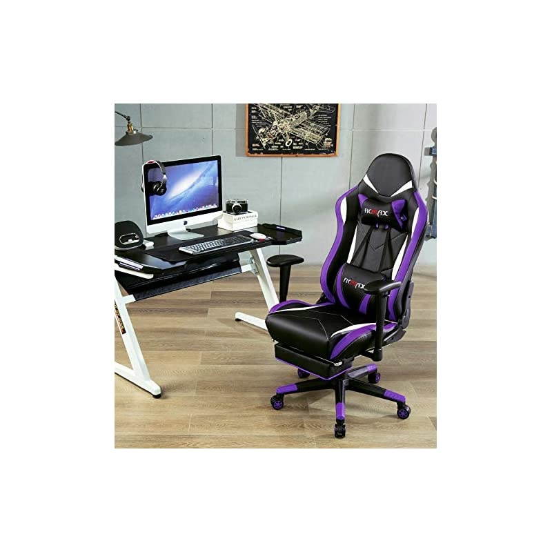 Green Massage Gaming Chair High Back, Big and Tall Computer Gaming Chair with Footrest, Ergonomic Gamer Chair for E-Sport, Reclining Video Game Chair with Headrest and Lumbar Support