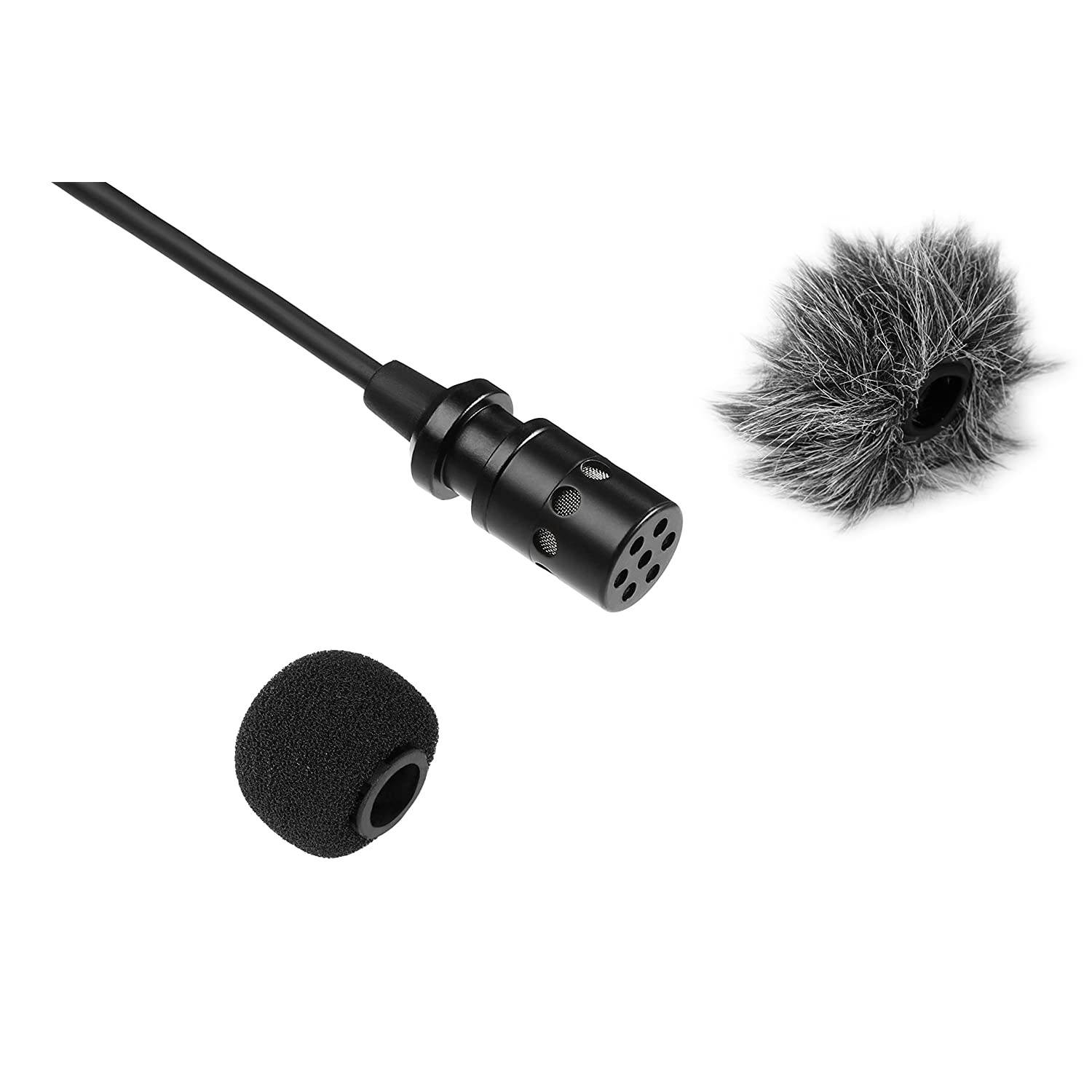 Movo LV11C XLR Lavalier Cardioid Condenser Microphone with Phantom Power Supply, 12mm Mic Capsule, Foam and Deadcat Windscreens, Deluxe Case