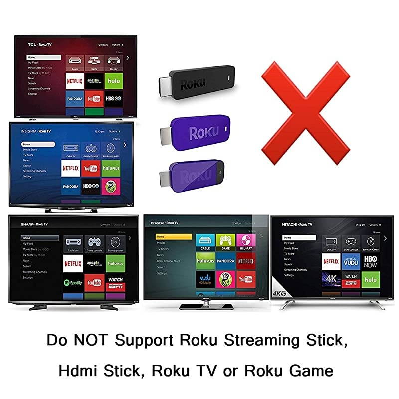 Replacement Lost Remote Control Compatible with Roku 1 Roku 2 Roku 3 Roku 4 HD LT XS XD Roku Express Do NOT Support Roku Stick Roku Premiere Roku Ultra Roku TV or Roku Game